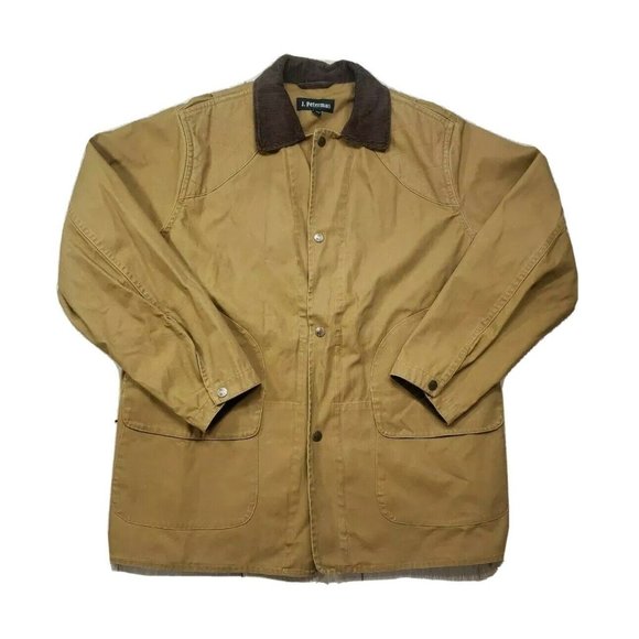 J. Peterman Horseman's Duster Chore Coat Canvas Western L Mens Corduroy Collar